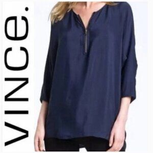 Vince Womens Silk Tunic Blouse